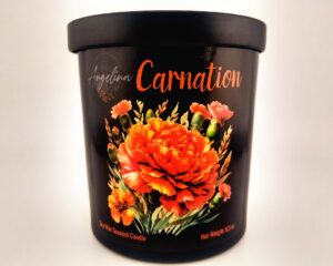 carnation scented organic luxury candle