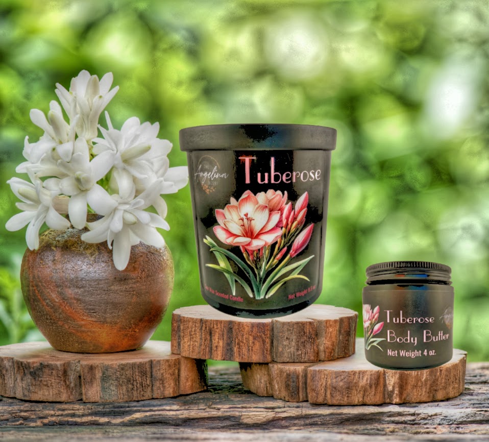 Tubersoe Scented Organic Candle and Natural Body Butter