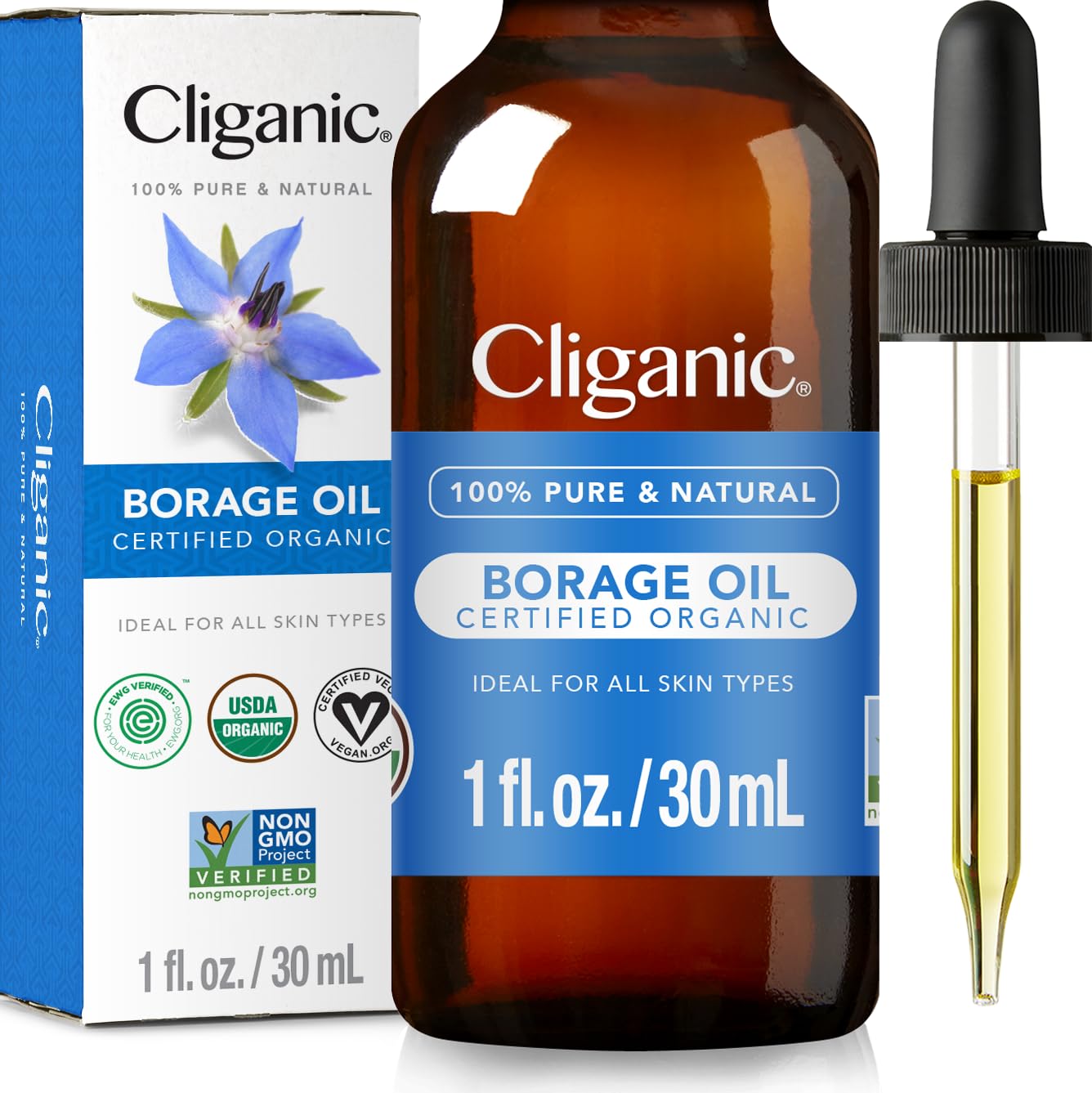 pure and natural organic borage seed oil