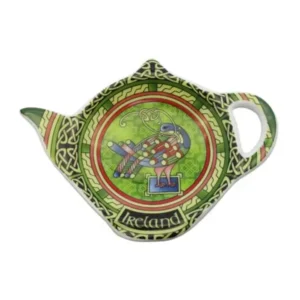 Ceramic Celtic Peacock Teabag Holder